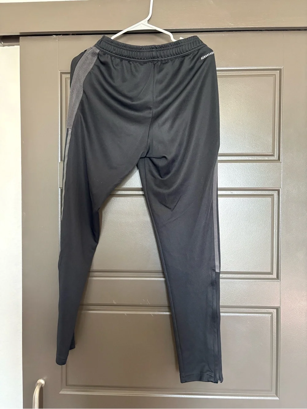 adidas Black Slim Athletic Joggers with Reflective Stripes